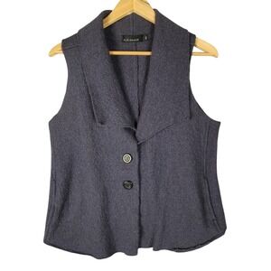 Cut Loose Vest Size M/L Blue Gray Boiled Wool Sleeveless Arsty Lagenlook